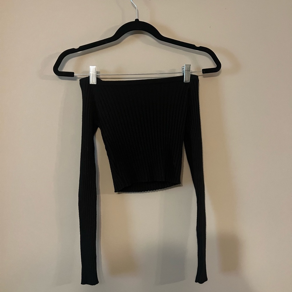 Ribbed off the shoulder top